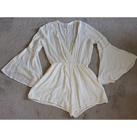 L*Space Lovestruck Romper or Swim Cover, Ivory - sz Med - Picture 4 of 8
